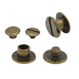 4mm Antique Bronze Chicago Screws | Iron Fasteners | Interscrews | Partition Screws | Binding Posts