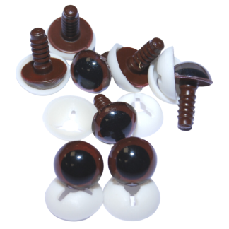 15mm Brown Eyes Plastic Backs