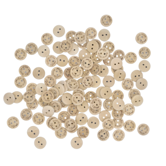 15mm & 20mm Natural Printed Wooden Buttons