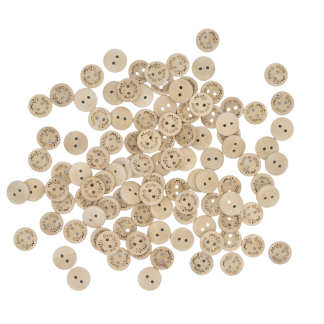 Natural Printed Wooden Buttons