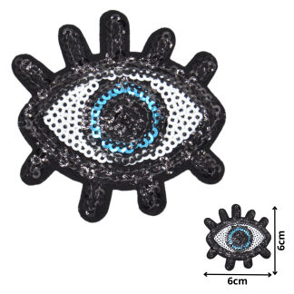 Evil Eye 02 (SEQ002) - Sequin Embroidered Patches