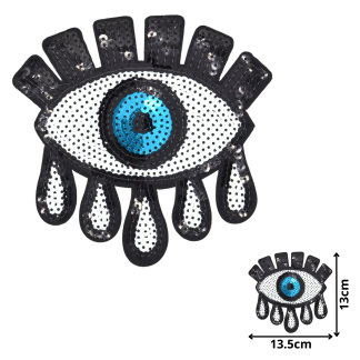 Evil Eye 05 (SEQ005) - Sequin Embroidered Patches