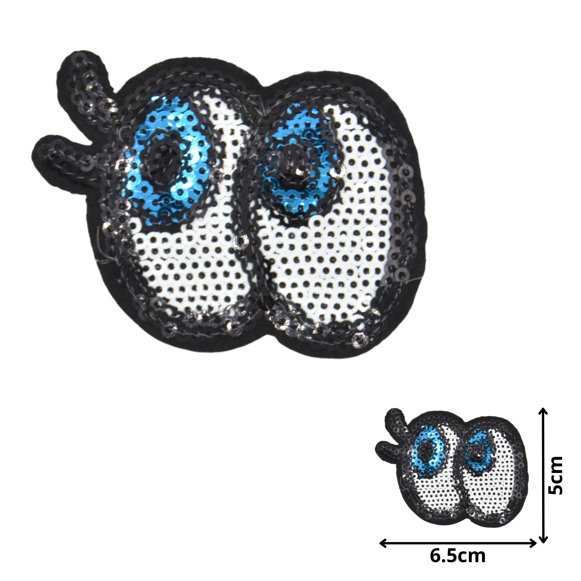 Blue Eyes 02 (SEQ007) - Sequin Embroidered Patches
