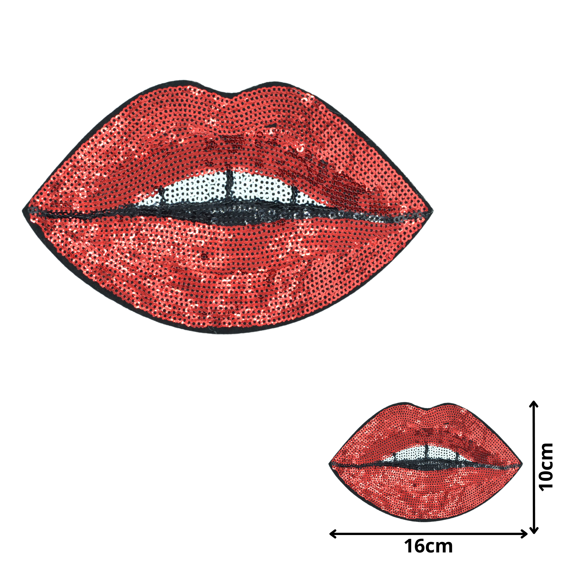 Red Lips 03 (SEQ011) - Sequin Embroidered Patches