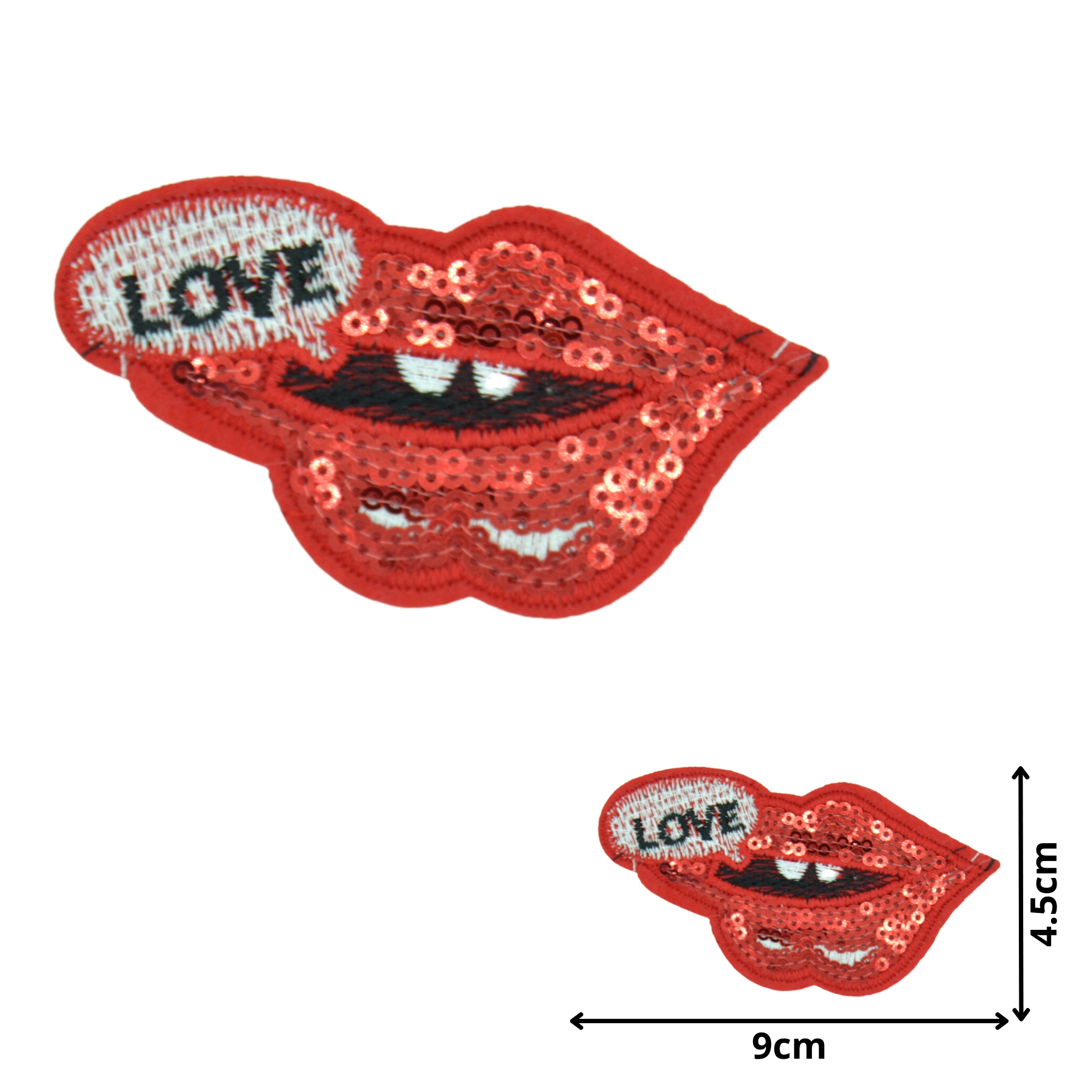 Red Lips 04 (SEQ012) - Sequin Embroidered Patches