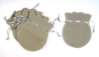 13cm x 16cm Beige Round Velvet Jewellery Bags