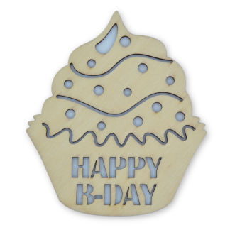 Happy Birthday Cupcake - Everyday Occasions Wooden Shapes