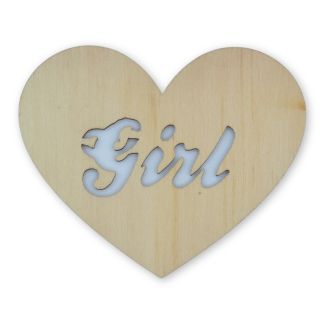 Heart with Girl - Everyday Occasions Wooden Shapes