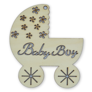 Pram with Baby Boy - Everyday Occasions Wooden Shapes