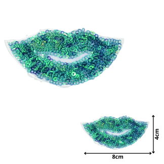 Lips Iridescent (SEQ014) - Sequin Embroidered Patches