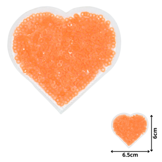 Heart Orange (SEQ028) - Sequin Embroidered Patches