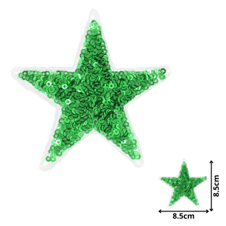 Star Green (SEQ033) - Sequin Embroidered Patches