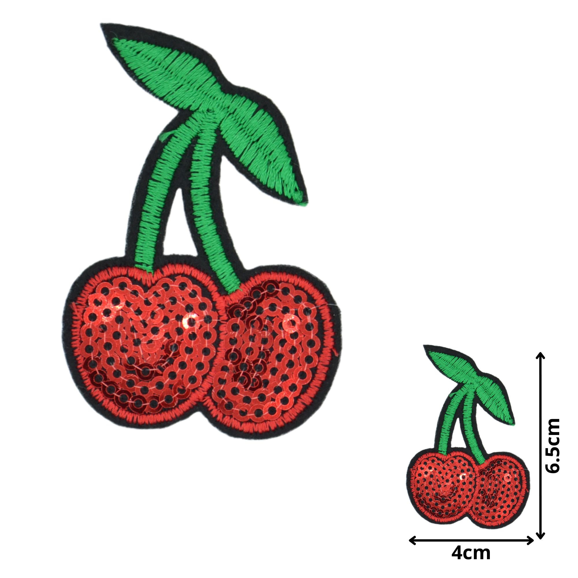 Cherries 01 (SEQ041) - Sequin Embroidered Patches