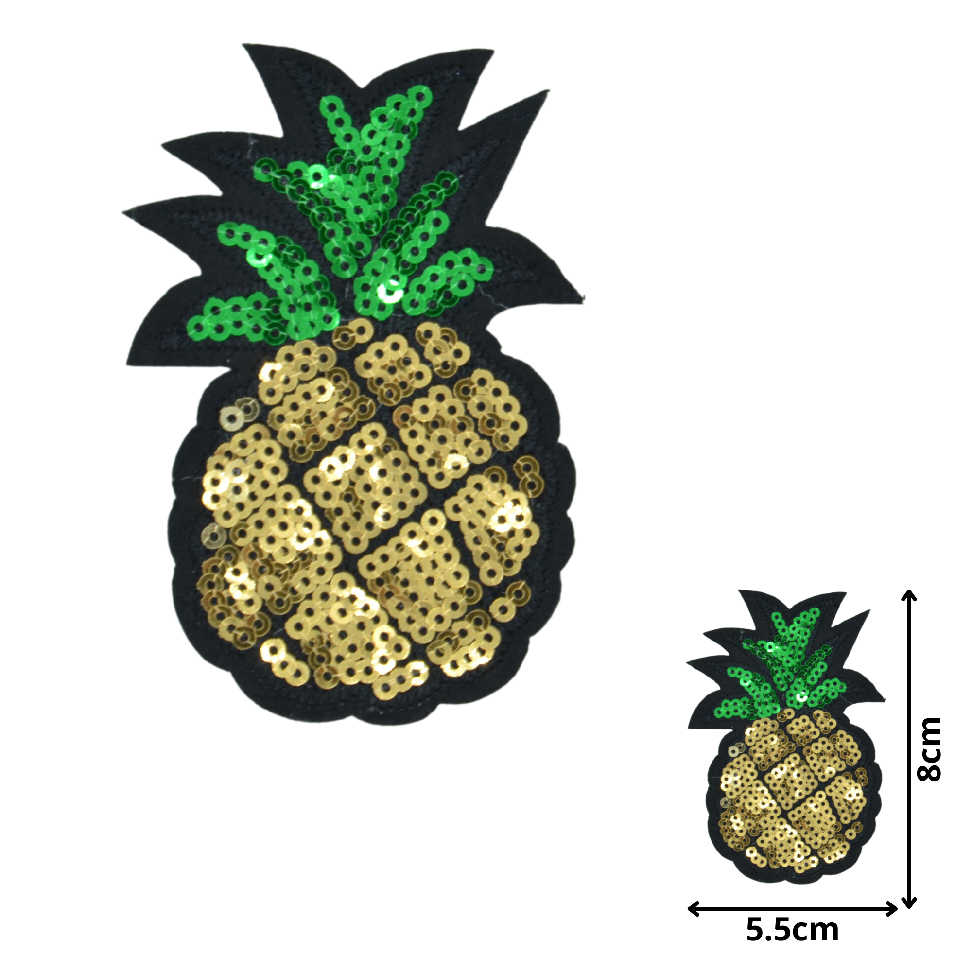 Pineapple (SEQ043) - Sequin Embroidered Patches