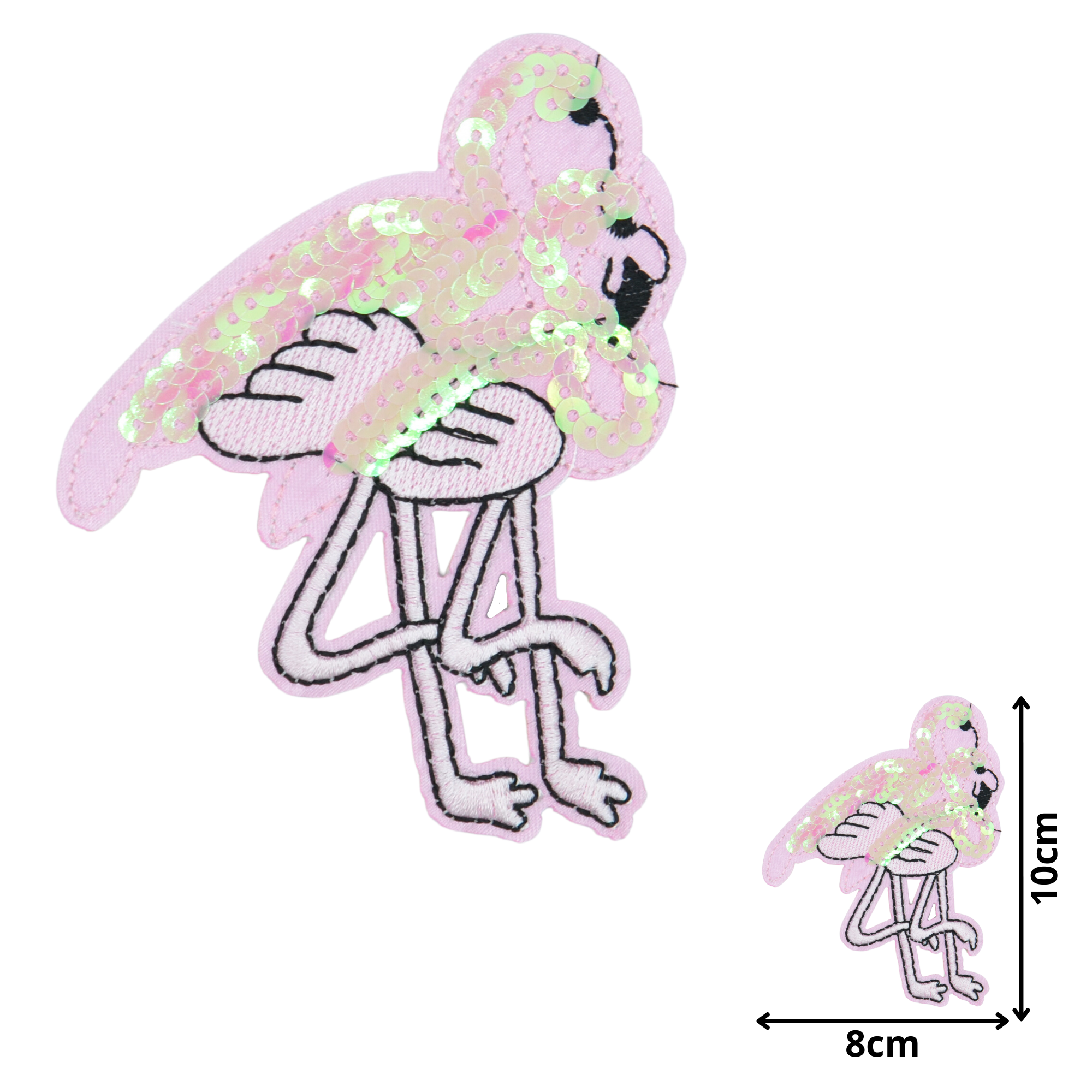 Flamingo 02 (SEQ050) - Sequin Embroidered Patches