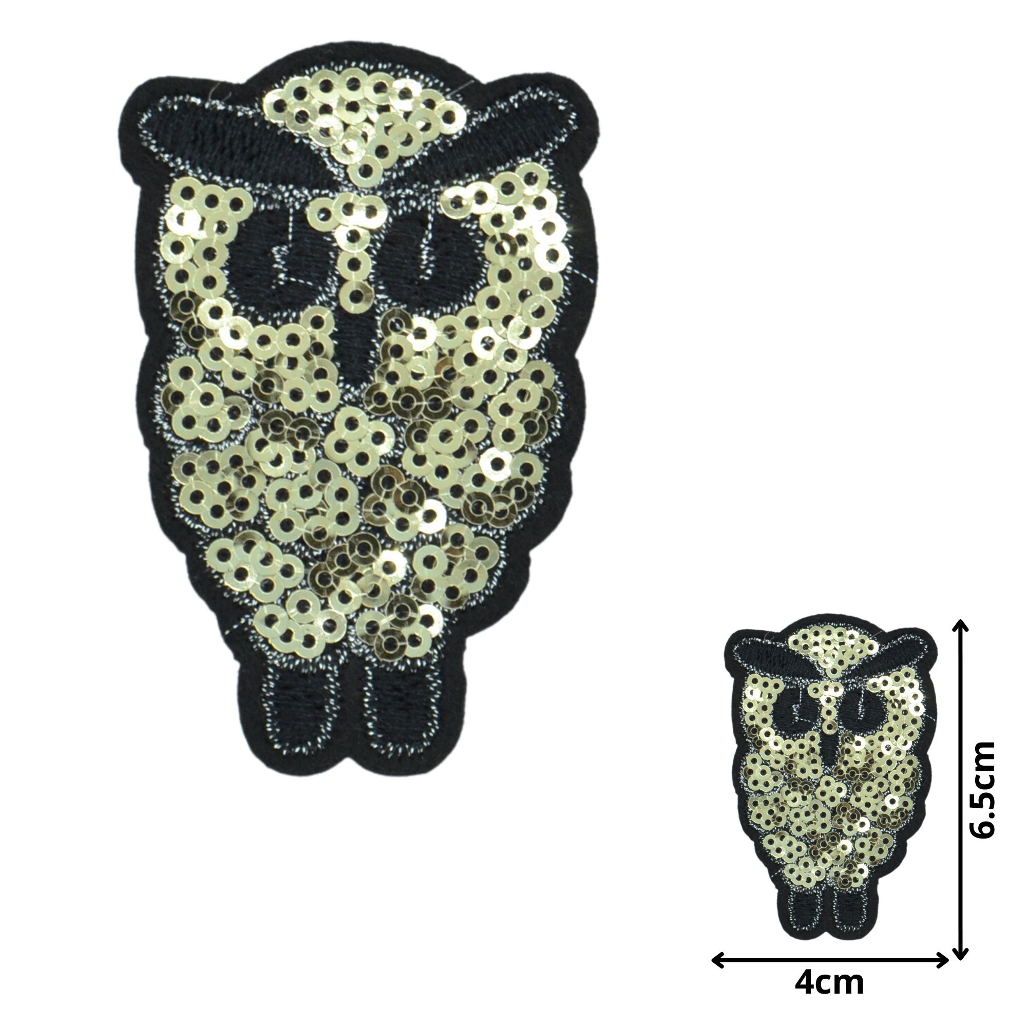 Owl (SEQ053) - Sequin Embroidered Patches