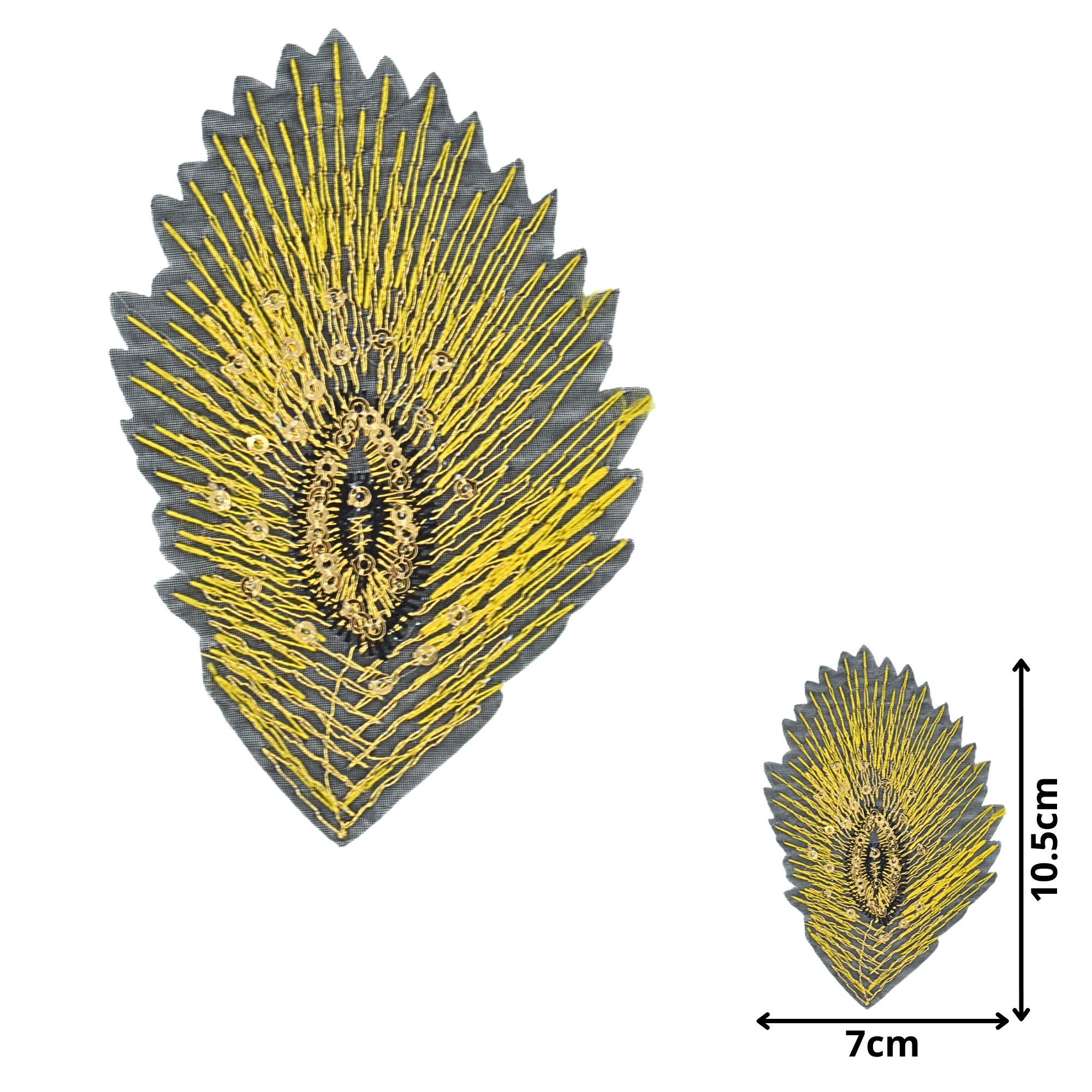 Peacock Feather (SEQ054) - Sequin Embroidered Patches