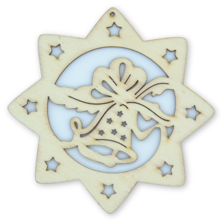 Star with Bell - Christmas Wooden Shapes