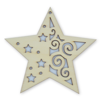 Star with Swirls - Everyday Occasions Wooden Shapes