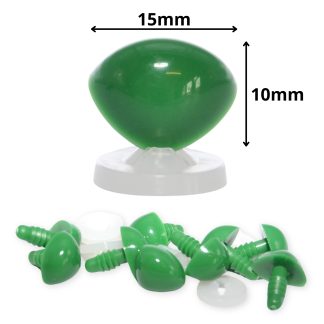 15mm x 12mm Green Triangle Nose with Plastic Backs