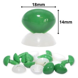 18mm x 14mm Green Triangle Nose with Plastic Backs