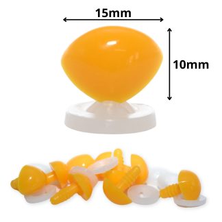 15mm x 12mm Yellow Triangle Nose with Plastic Backs