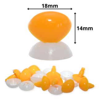 18mm x 14mm Yellow Triangle Nose with Plastic Backs