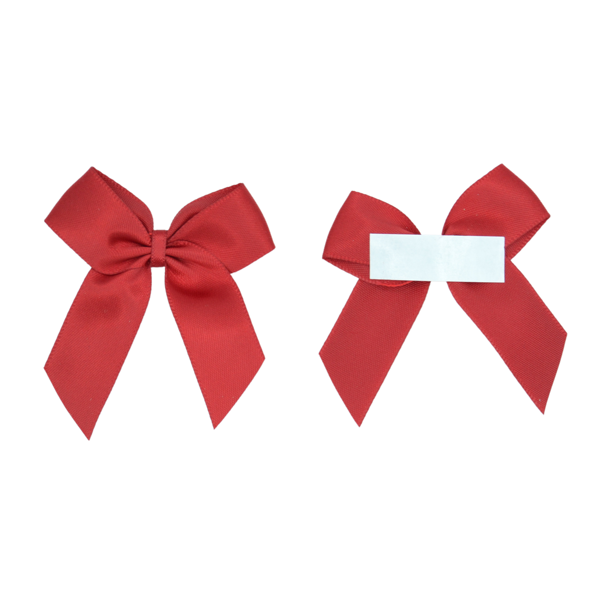 Deep Red 033 - 5cm Pre-tied Self Adhesive Satin Bows (16mm Ribbon) | Gifts, Arts & Crafts