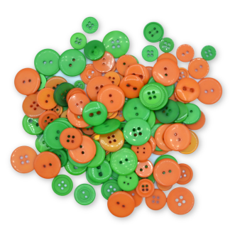 GREEN & ORANGE - Halloween Buttons – Mixed Sizes 11mm to 25mm