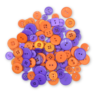 ORANGE & PURPLE - Halloween Buttons – Mixed Sizes 11mm to 25mm