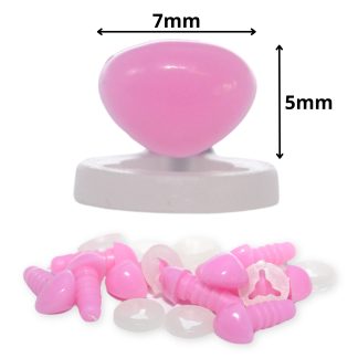 7mm x 5mm Carnation Pink Triangle Nose with Plastic Backs