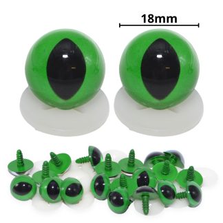18mm Green Cats Eyes with Plastic Backs