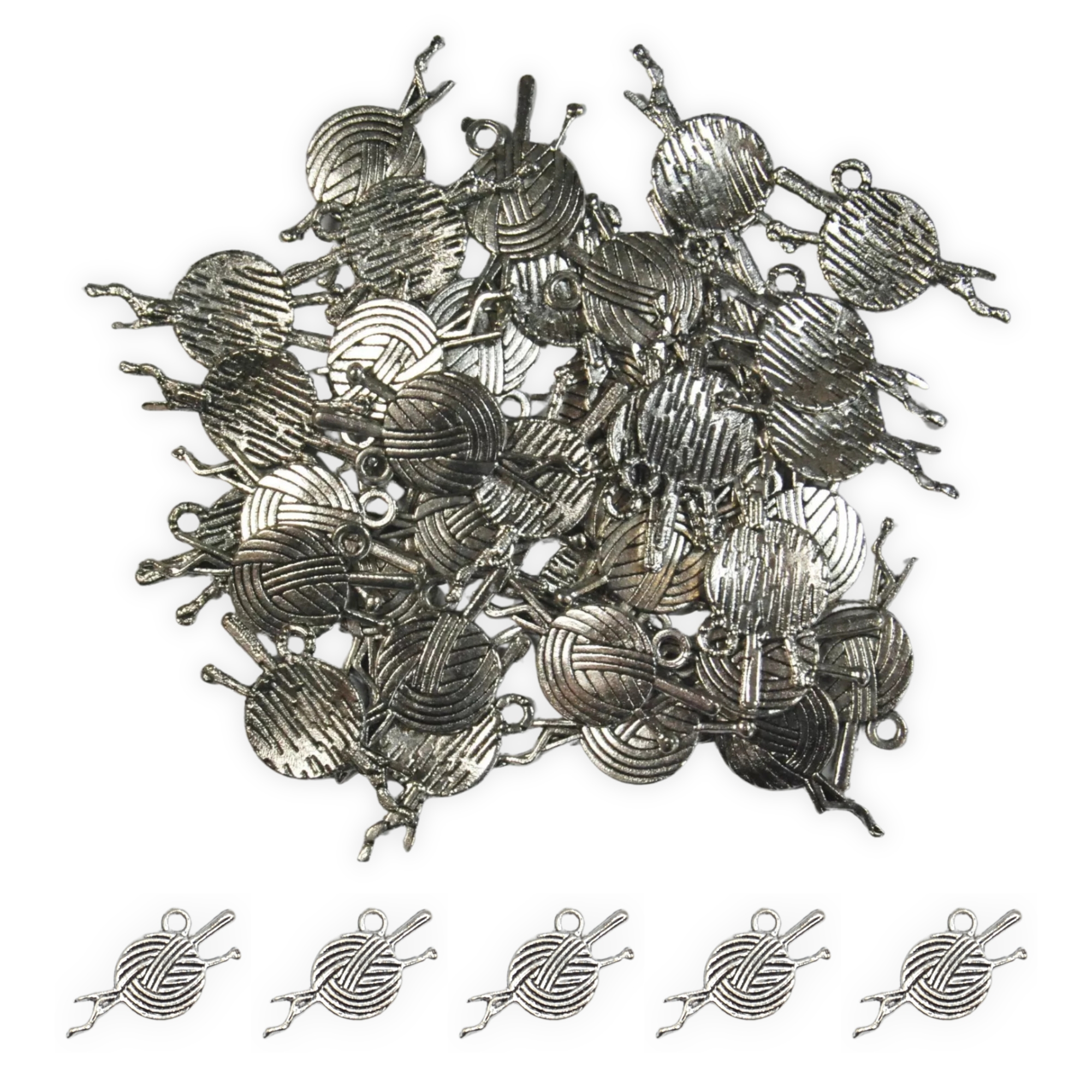 Balls of Wool Silver - Mini Metal Charms