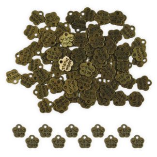 Handmade Flowers Antique Bronze - Mini Metal Charms