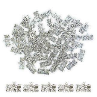 I Love Sewing Silver - Mini Metal Charms