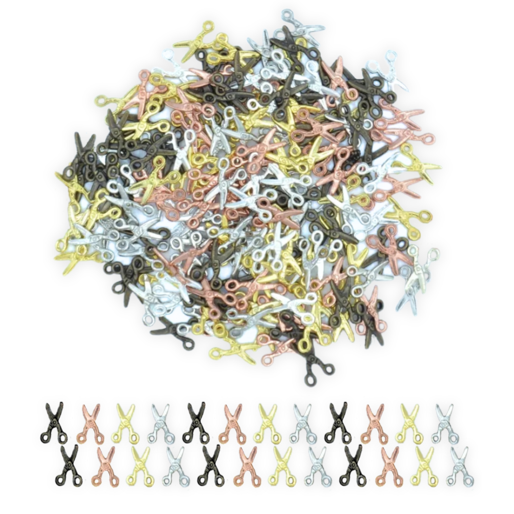 Mini Scissors Mixed - Mini Metal Charms