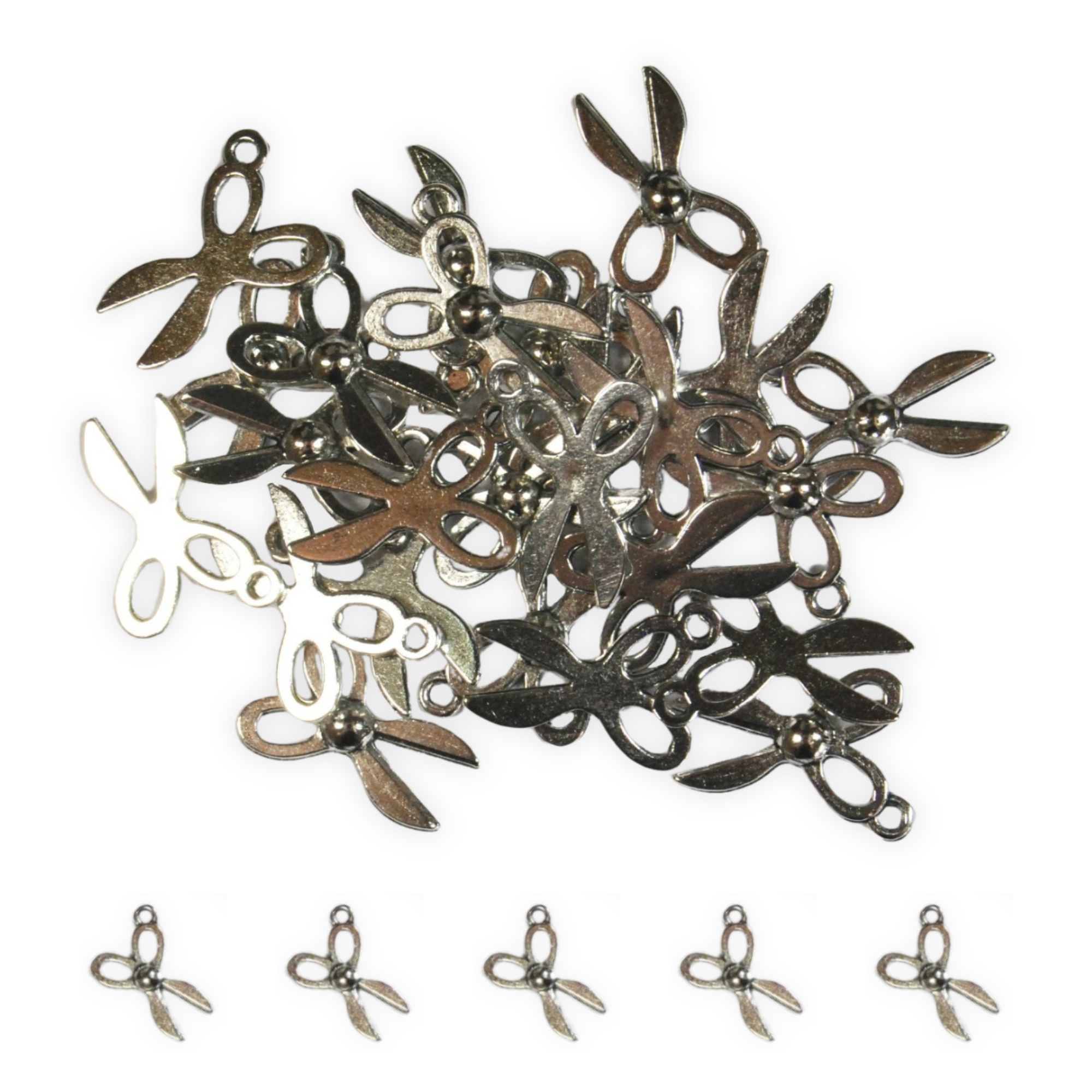 Scissors 20mm Silver - Mini Metal Charms