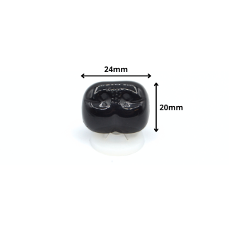 24mm x 20mm Black Animal Noses with Plastic Backs