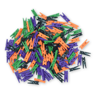 25mm Halloween Mix 1 - Mini Wooden Pegs