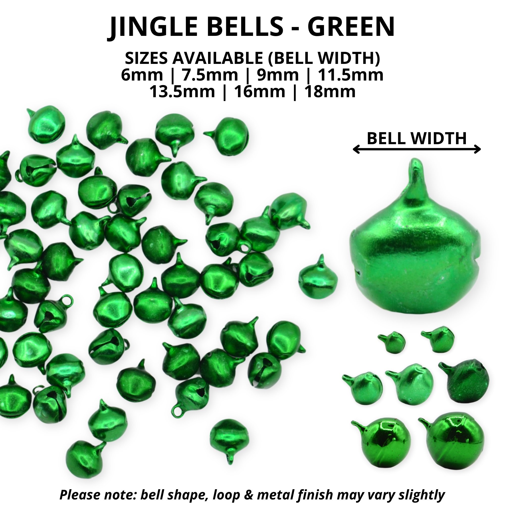 6mm Green Jingle Bells - Image 2