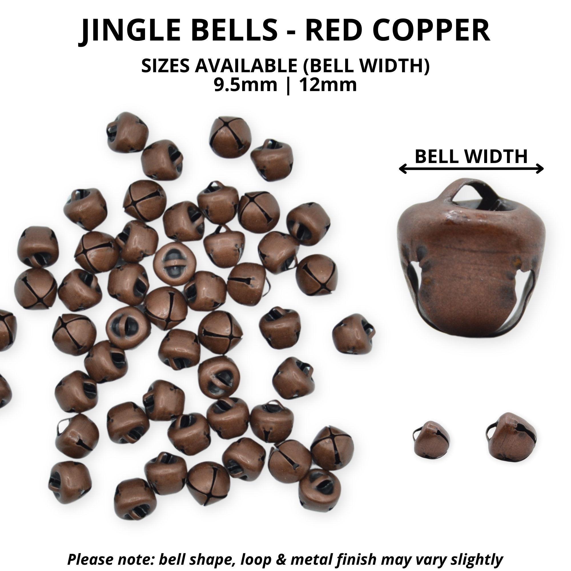 9.5mm Red Copper Jingle Bells - Image 2