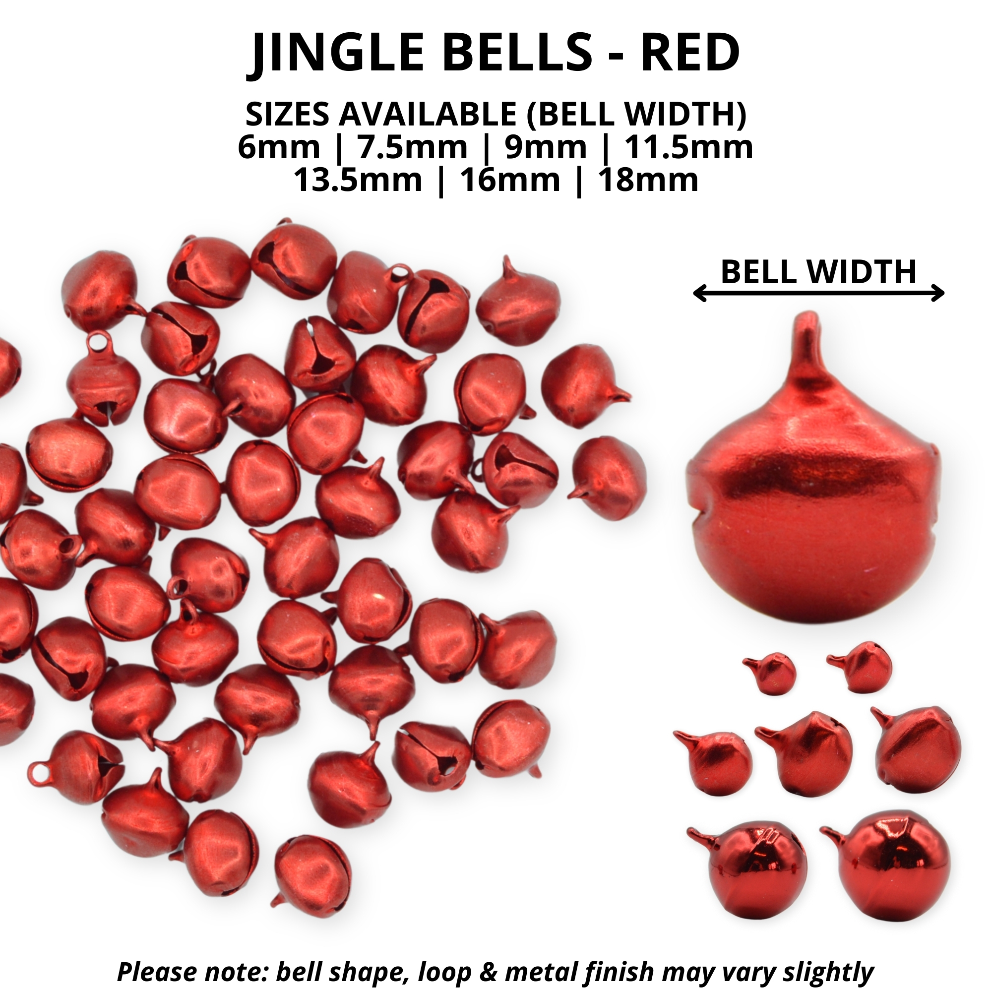 7.5mm Red Jingle Bells - Image 2