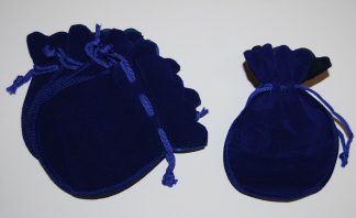 6cm x 7cm Blue Round Velvet Pouches - Jewellery Gift Bags