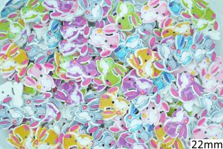 Childrens Character Printed Wooden Buttons (Bunny Type 3 - 22mm)