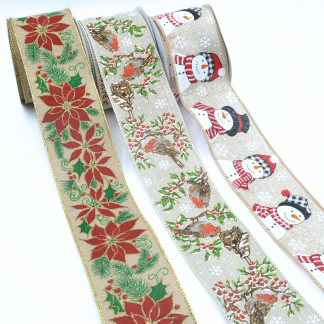 Christmas Wire Edged Ribbon
