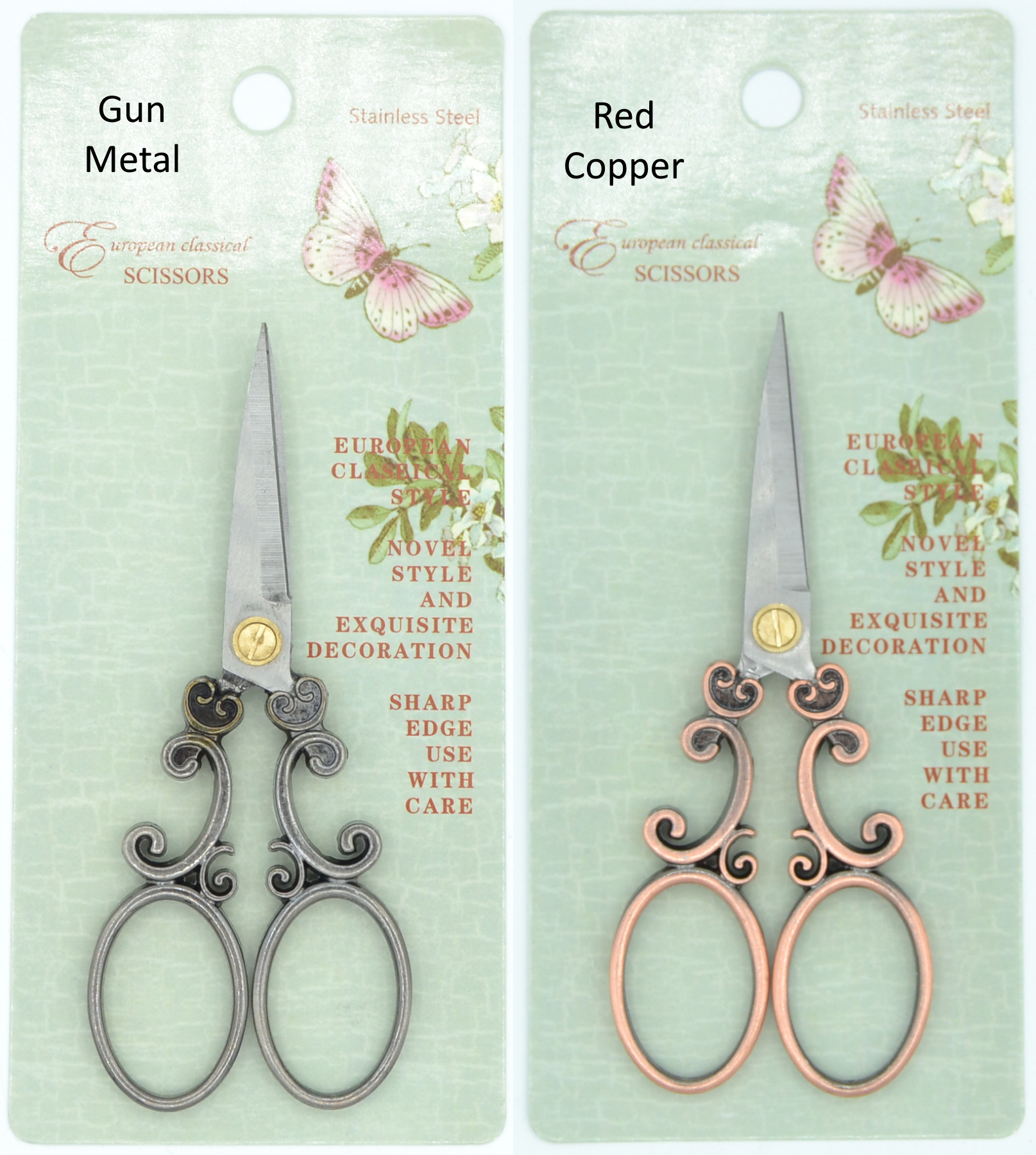 China Factory Classical scissors mini scissors cross-stitch scissors court  flower pattern eight-character scissors as shown in the picture in bulk  online 