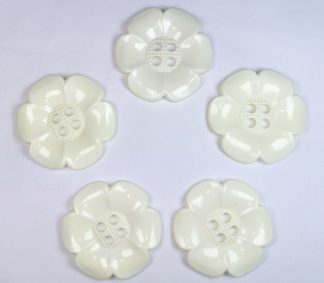 63mm Cream Large Flower Buttons - Sewing Clown Decoration