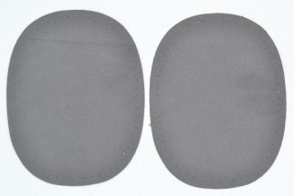 Kleiber Medium Grey Faux Velour Leather - 125mm x 100mm Elbow Patches