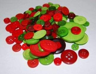 RED & GREEN Buttons - Mixed Sizes 11mm to 25mm