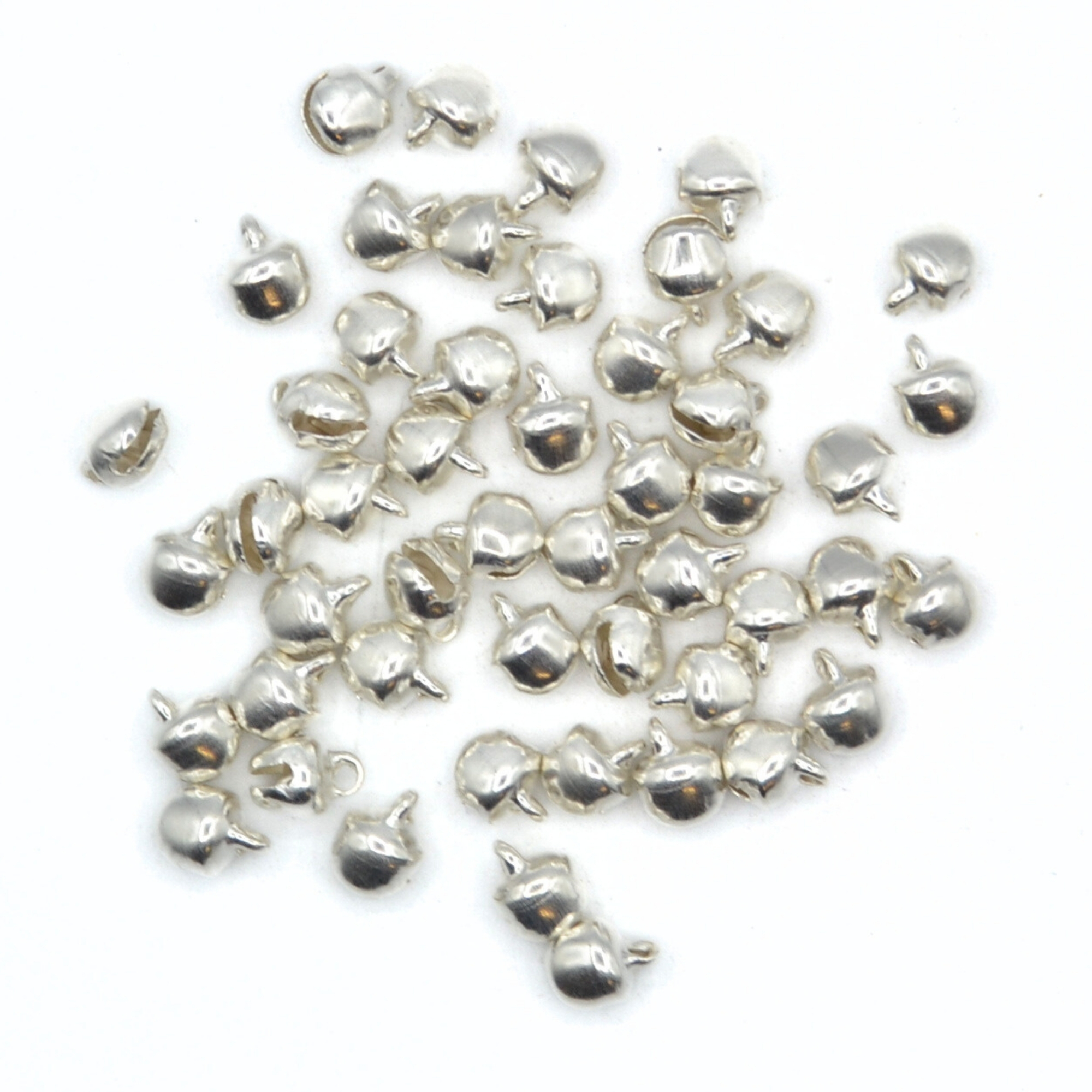 6mm Bright Silver Jingle Bells